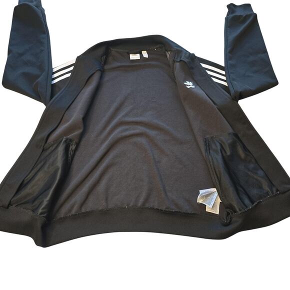 Adidas Jacket Womens Medium Track Full Zip Trefoil 3 Stripe Vintage Style Retro - Picture 3 of 11